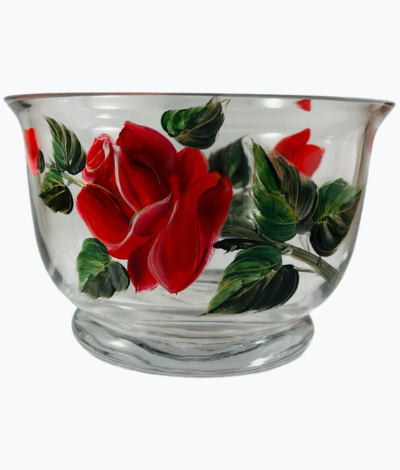 Maľovaná miska červená ruža Ø19cm