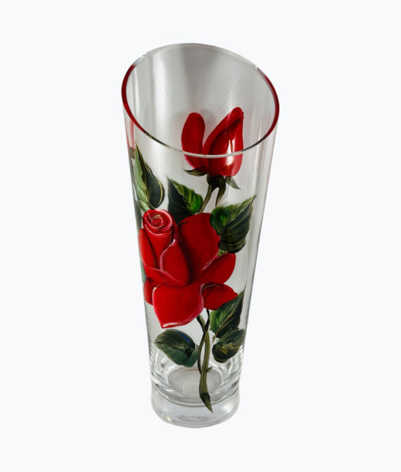 Maľovaná váza vysoká skosená