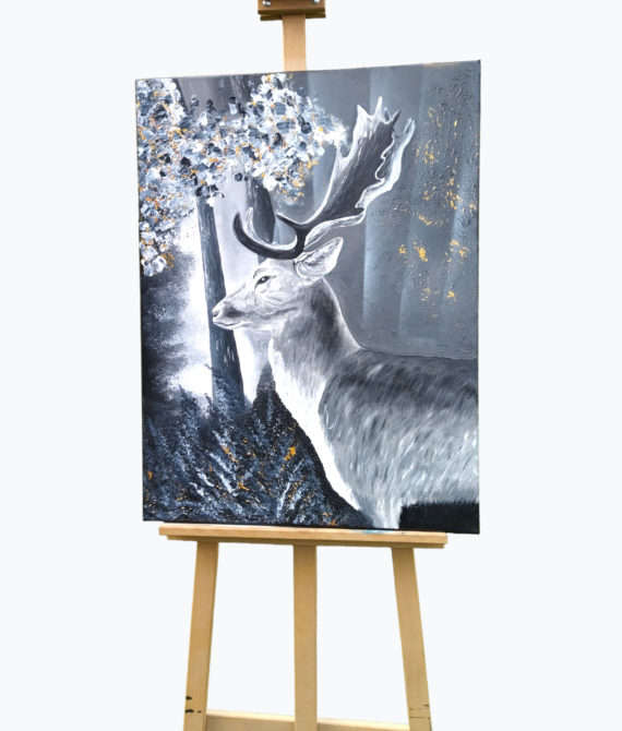 Maľovaný obraz Daniel v tmavom lese 60×90 cm