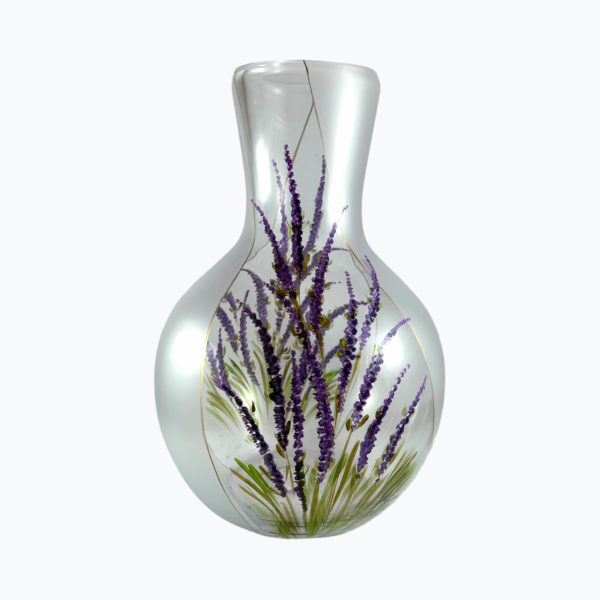 Maľovaná váza kalich levandula-5