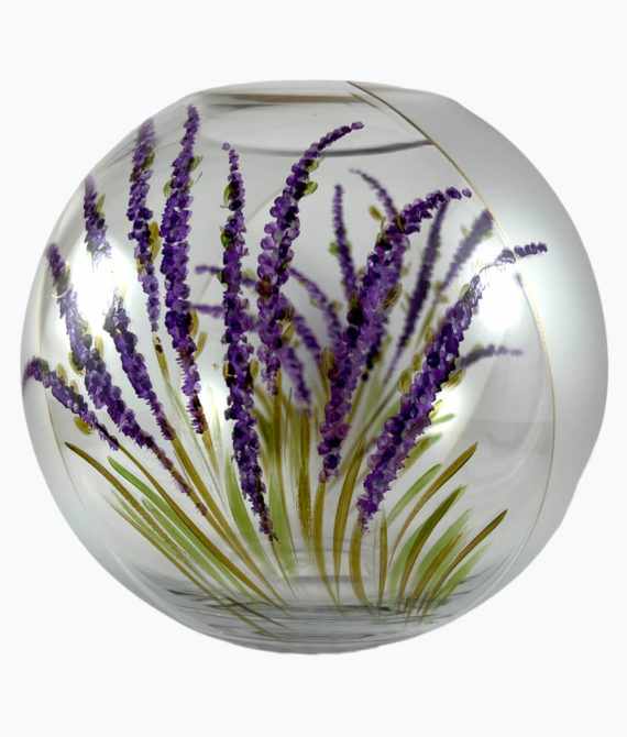Maľovaná sklenená váza okrúhla