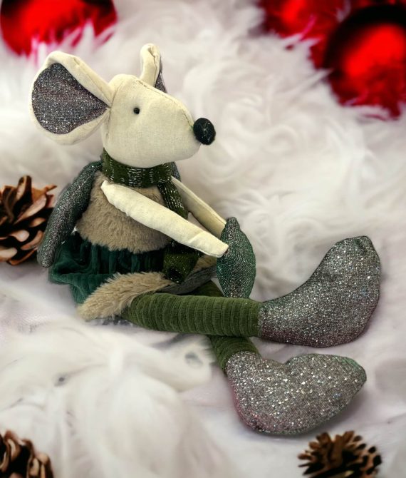 Vianočná dekorácia sediaca myš