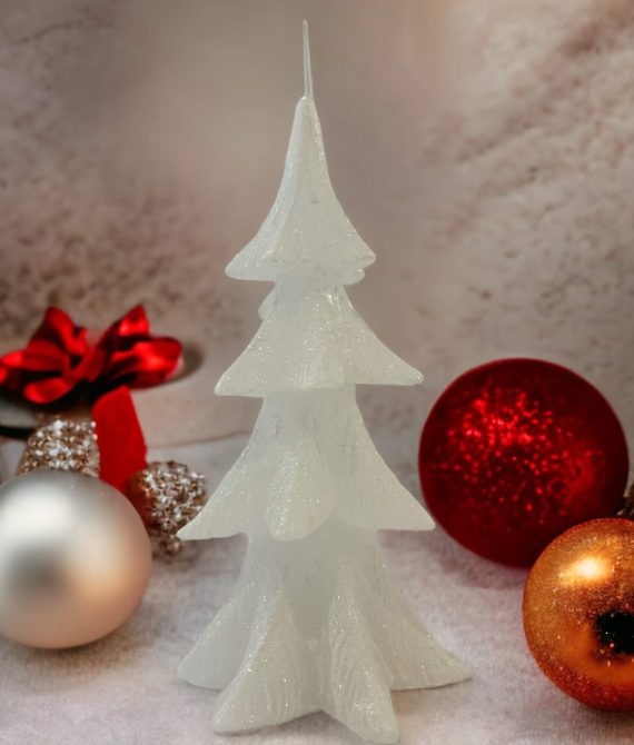 Sviečka vianočný strom biely