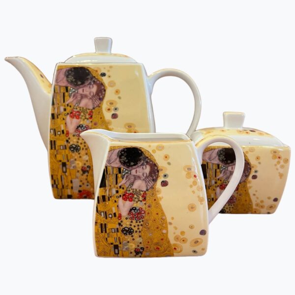 Čajová súprava biela Gustav Klimt