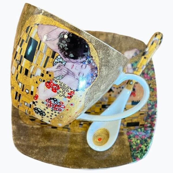 Zlaté šálky s lyžičkou Gustav Klimt