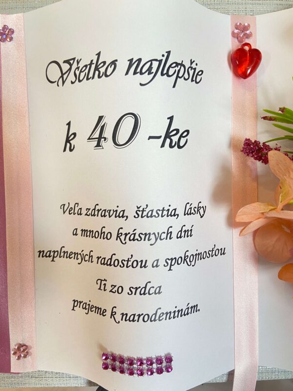 Darčeková kniha 40, narodeninová kniha s venovaním - Image 3